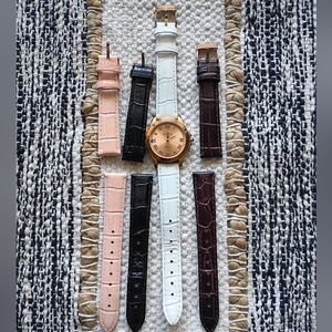 Invicta Angel Leather Watch And Strap Set